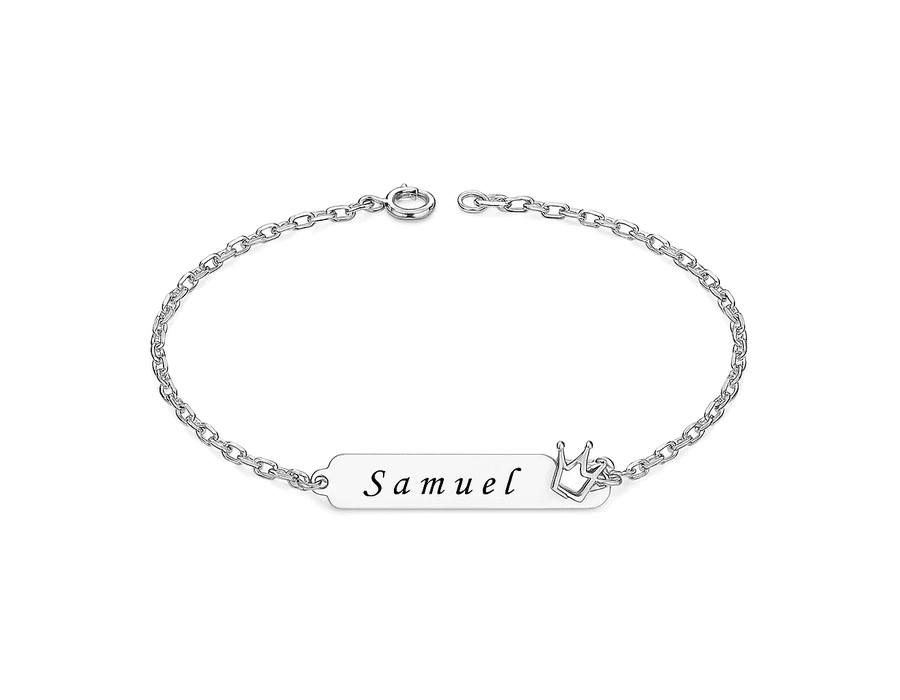 Pulseira Nome Samuel Infantil Prata 925 - 6155 - MEDALS STORE