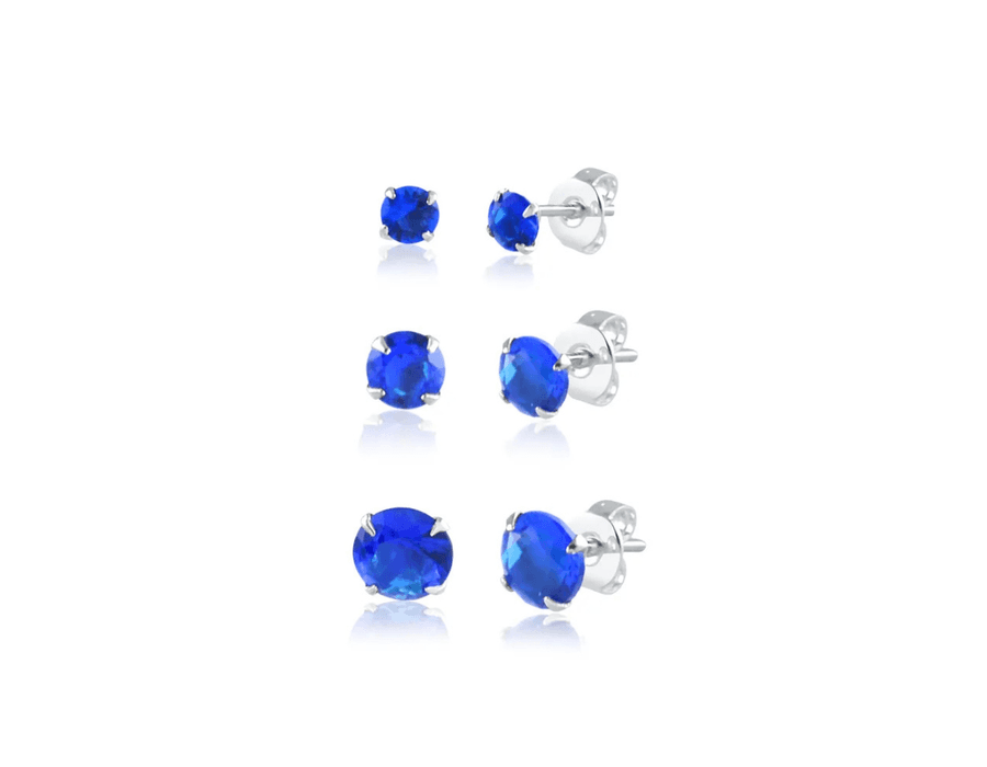 Trio Azul Prata 925 - 6136 - MEDALS STORE