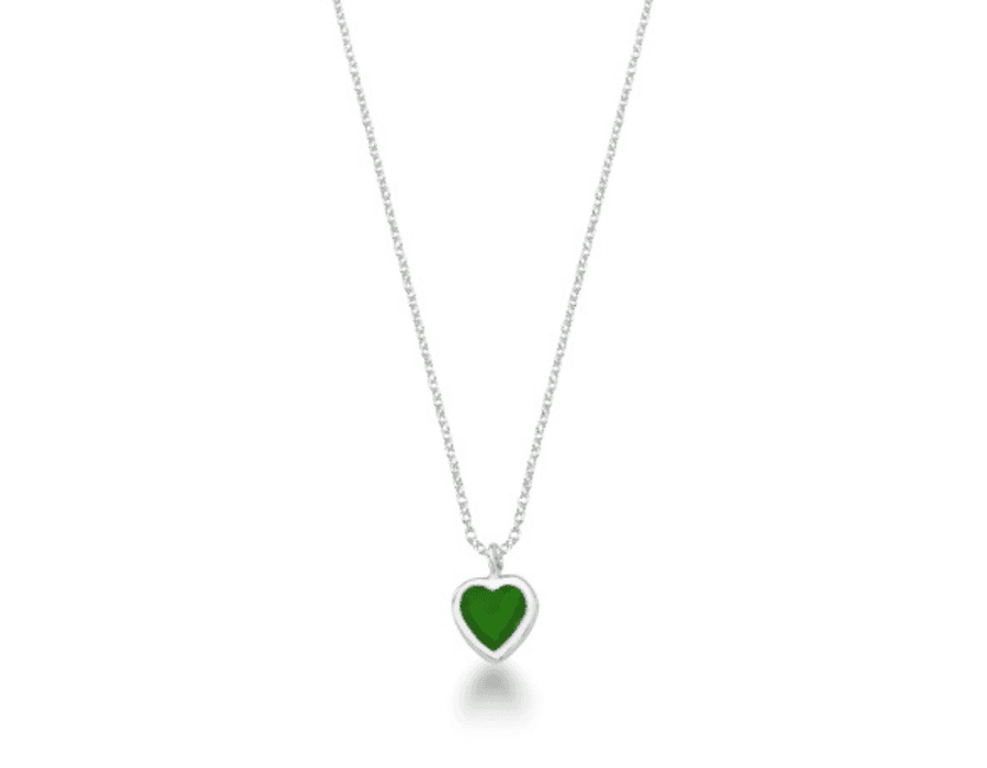 Colar Coração Verde 6mm Prata 925 - 3765 - MEDALS STORE