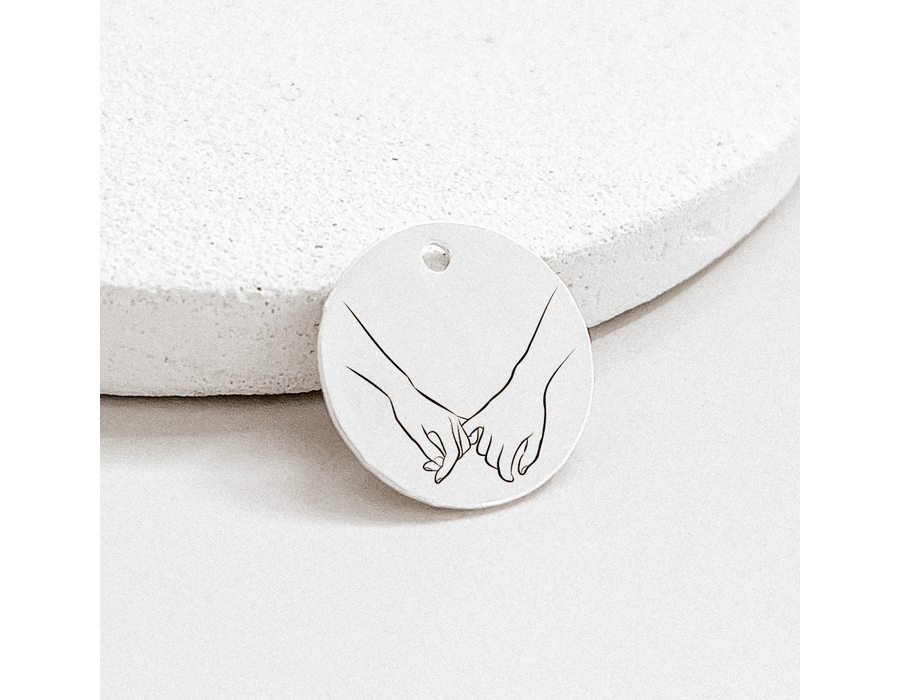 Pingente Personalizado Mãos Prata 925 - 8719 - MEDALS