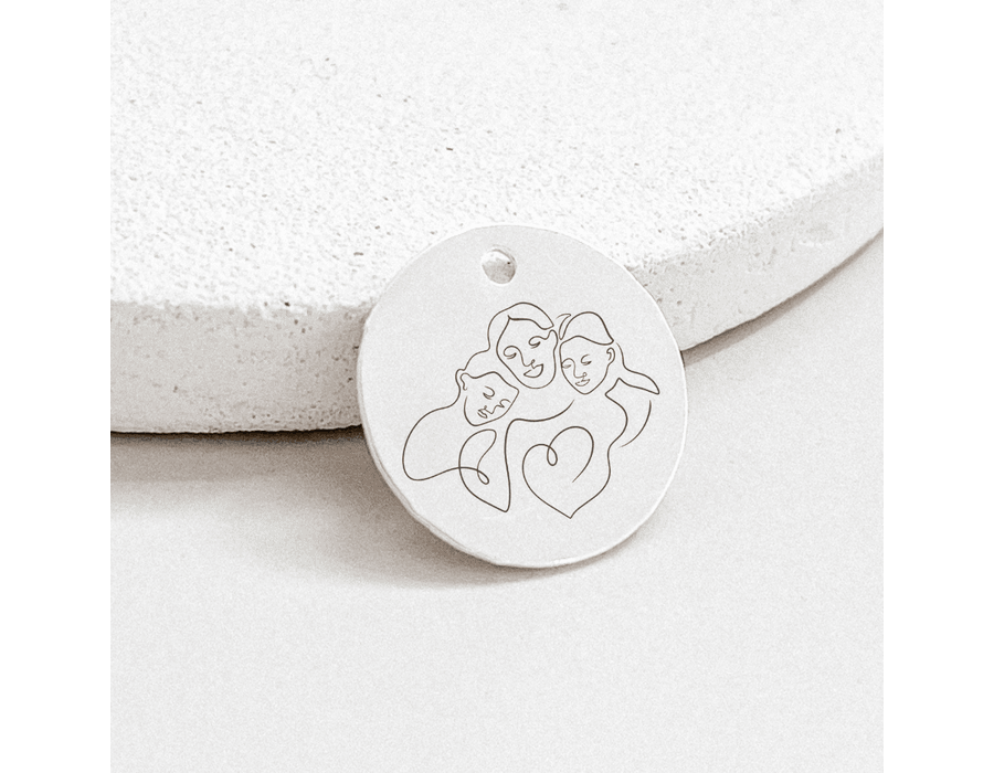 Colar Personalizado Pingente Mãe E Filhos Prata 92... - MEDALS