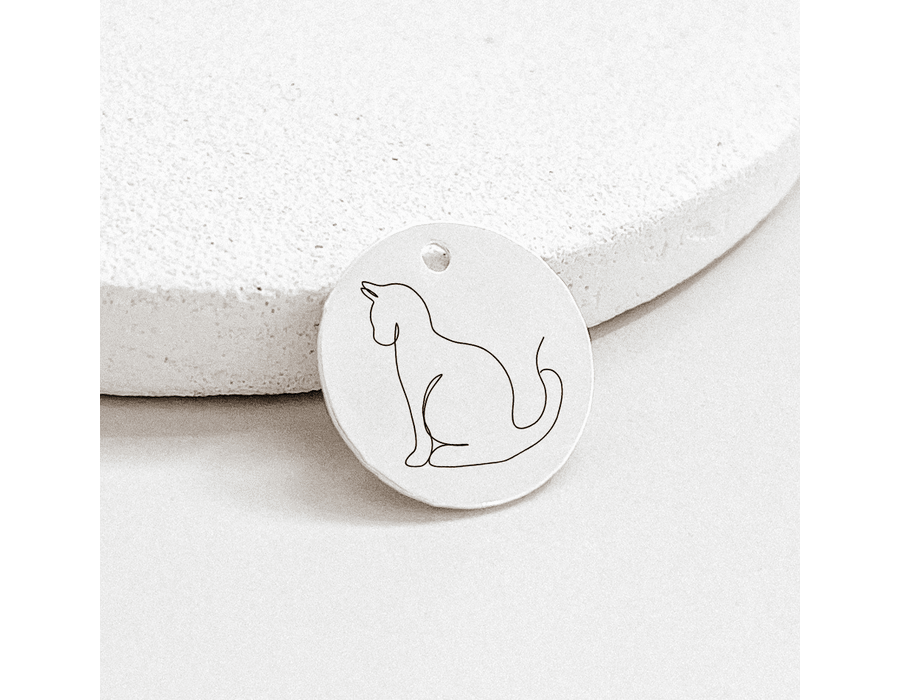 Pingente Personalizado Gato Prata 925 - 8727 - MEDALS