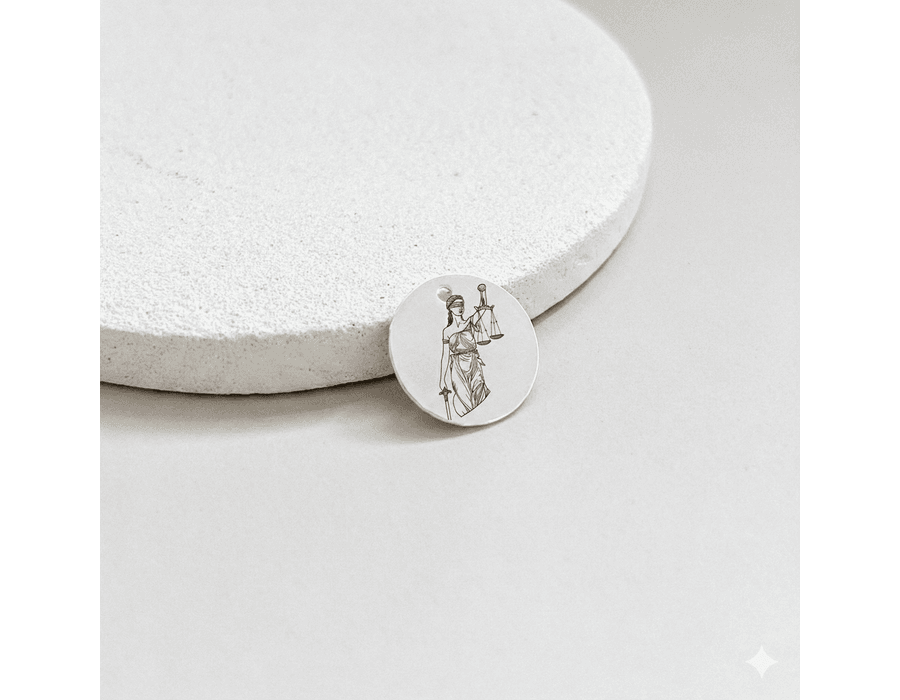 Pingente Personalizado Símbolo Direito Prata 925 ... - MEDALS