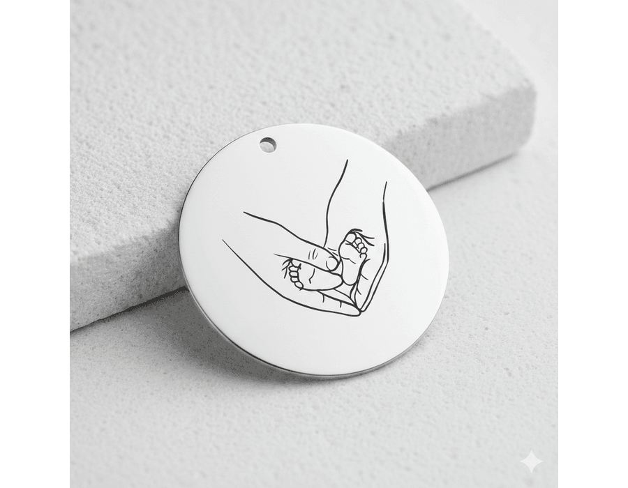 Colar Personalizado Pingente Pai e Bebê Prata 925 ... - MEDALS