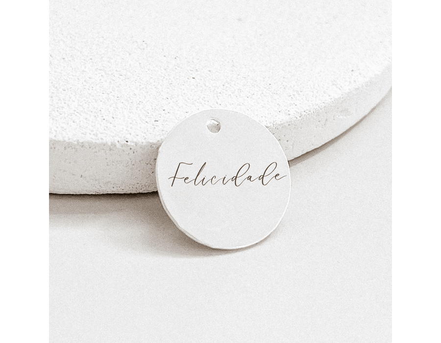 Colar Personalizado Pingente Felicidade Prata 925 ... - MEDALS