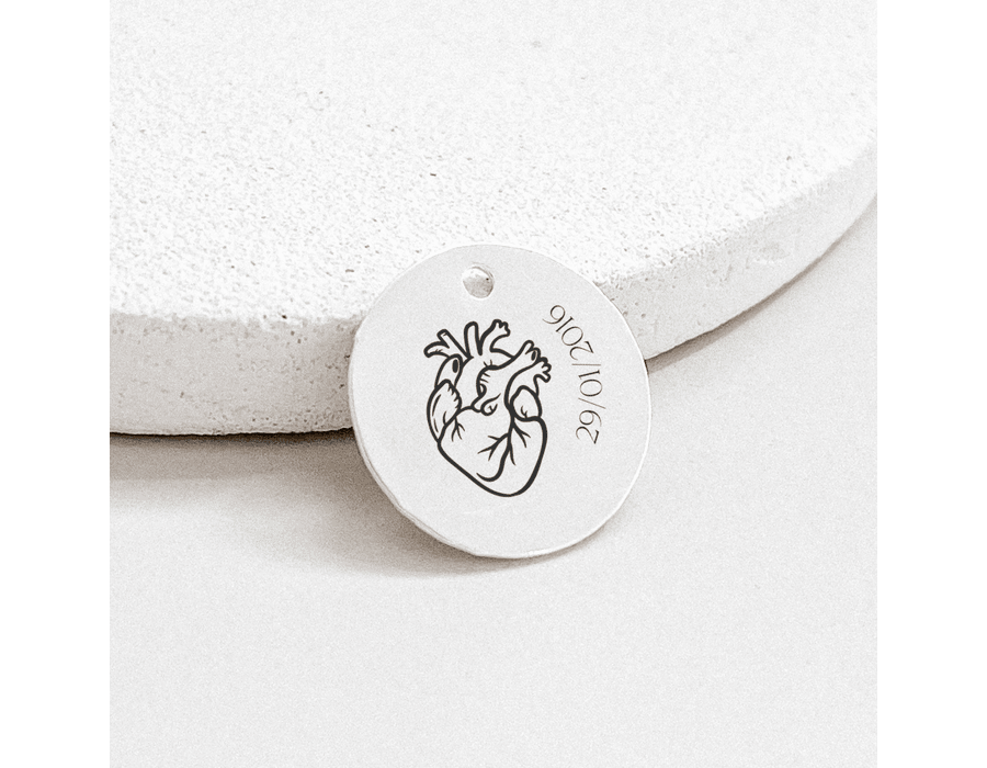 Pingente Personalizado Coração E Data Prata 925 -... - MEDALS
