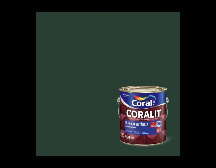 TINTA ESMALTE BRILHANTE VERDE COLONIAL ULTRA RESISTENCIA 3,6L CORALIT ...