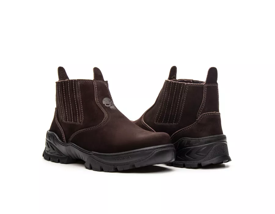 Botina Em Couro Segurança Armata Work Nobuck - Marron | ARMATA BOTAS