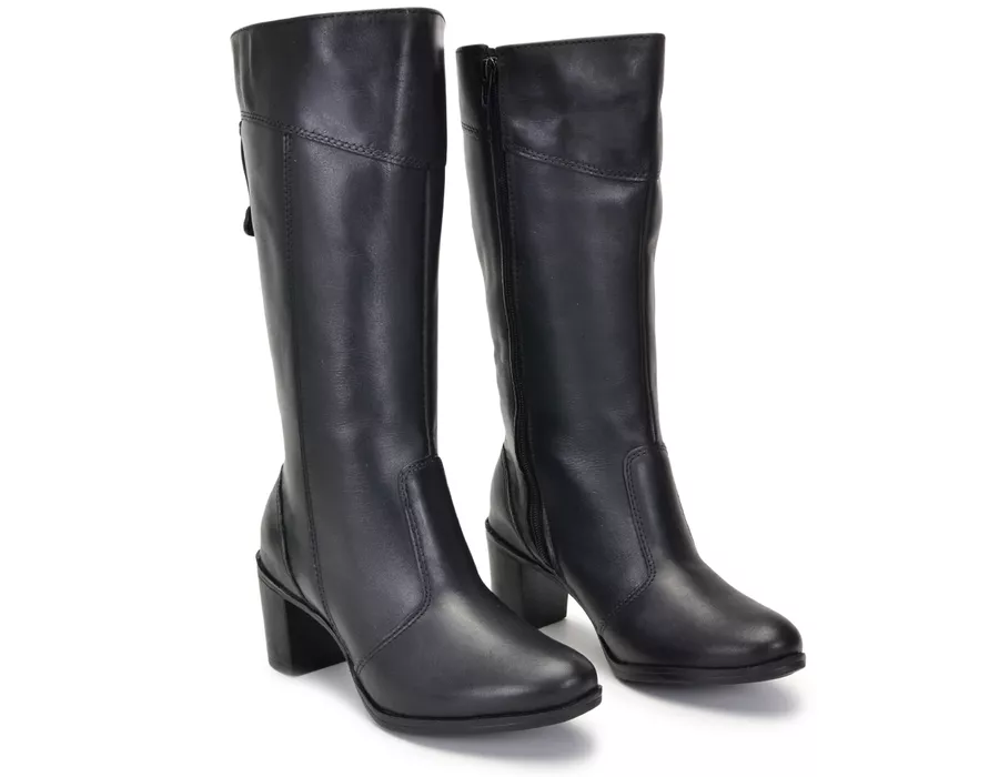 Bota Feminina Cano Médio Salto Grosso Preto