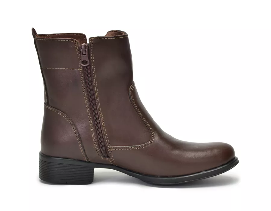Bota Feminina Couro Bovino Cano Curto Montaria 2150/02 Brown