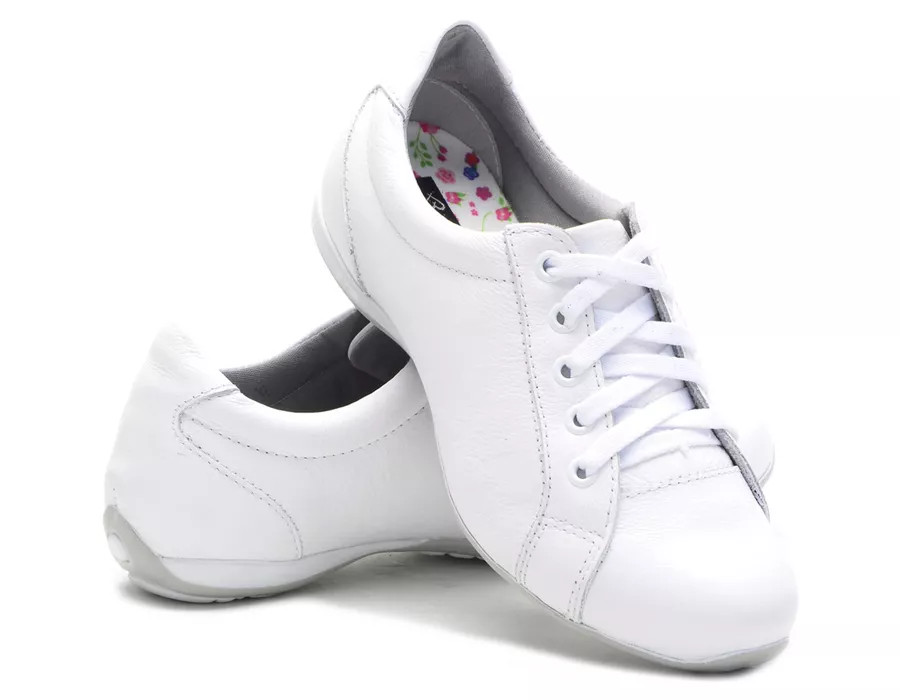 Tênis Feminino Com Cadarço Para Enfermagem 227/01 Branco