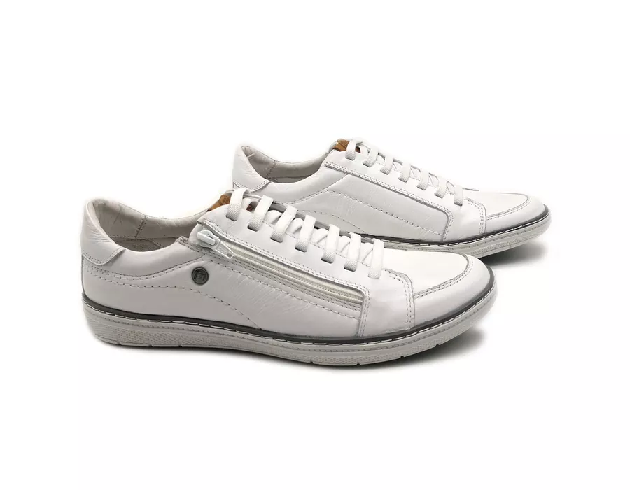 Sapatenis Masculino Casual Masculino De Couro Bmbrasil Sapatenis 608/12 Branco