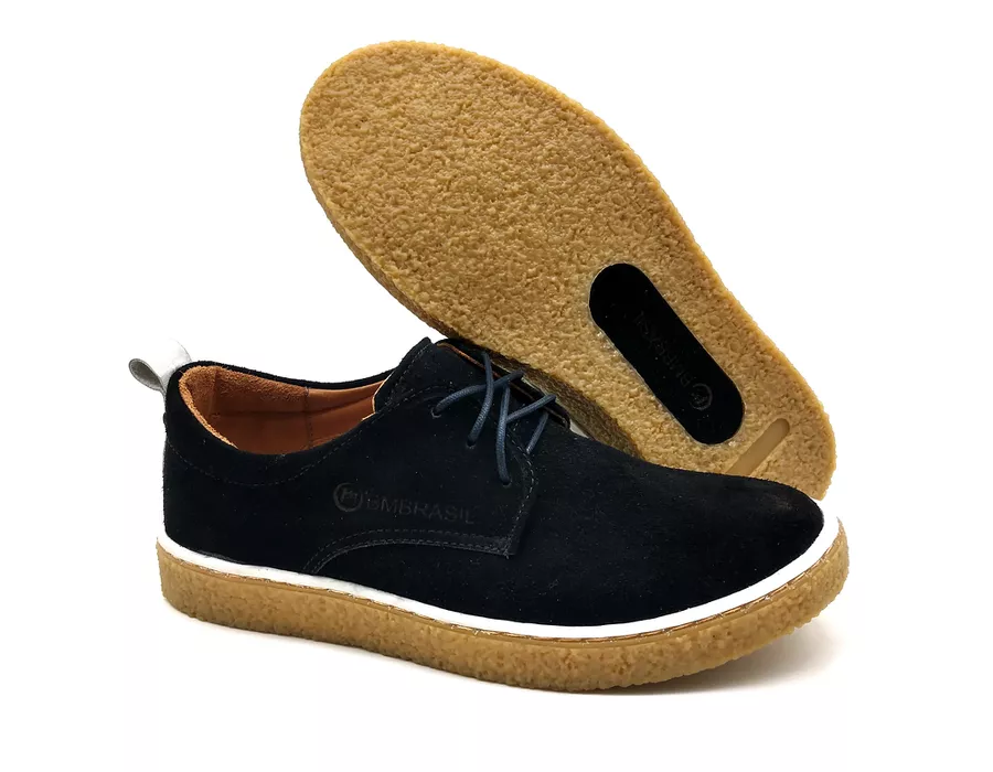 Sapato Masculino Cano e Gáspea De Camurça Bmbrasil 890/03 Preto
