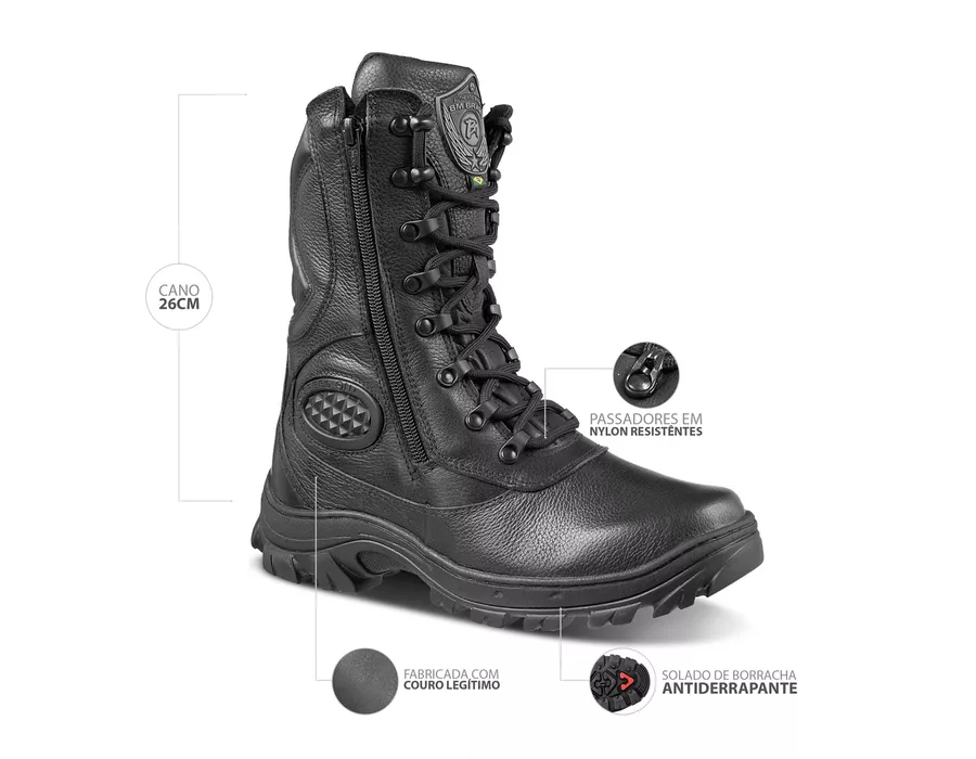 Coturno S.w.a.t. Bmbrasil Sem Protetor De Marcha 5179/02 Preto