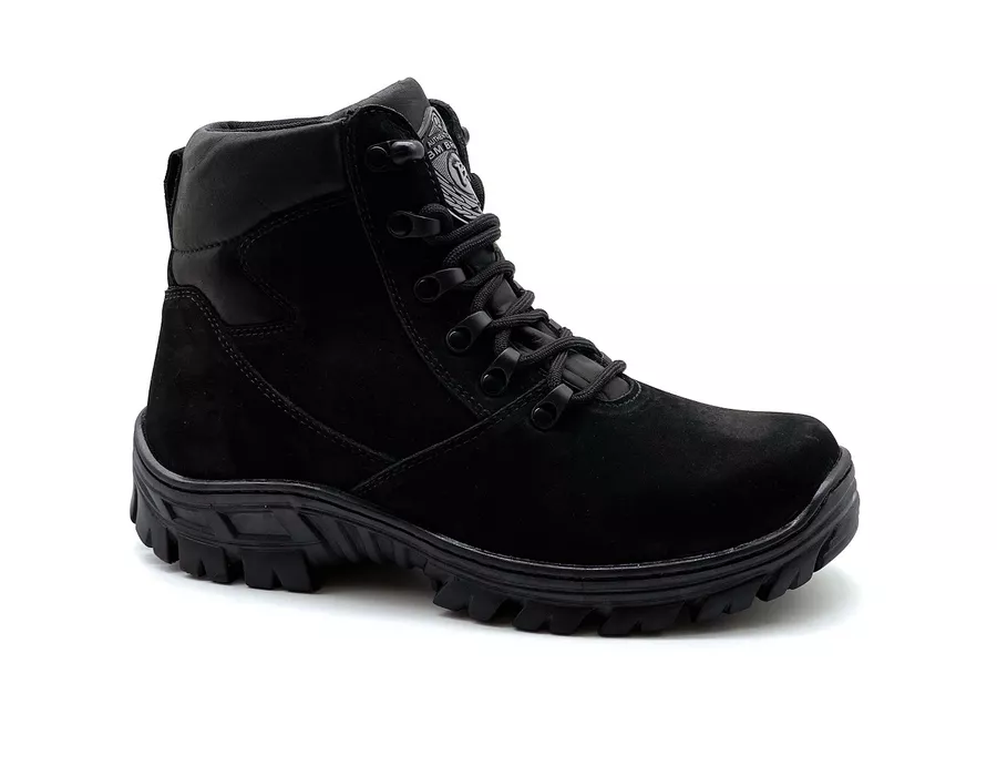 Coturno Militar Bota Borzeguim Cano Baixo 5185/03 Nobuck Preto