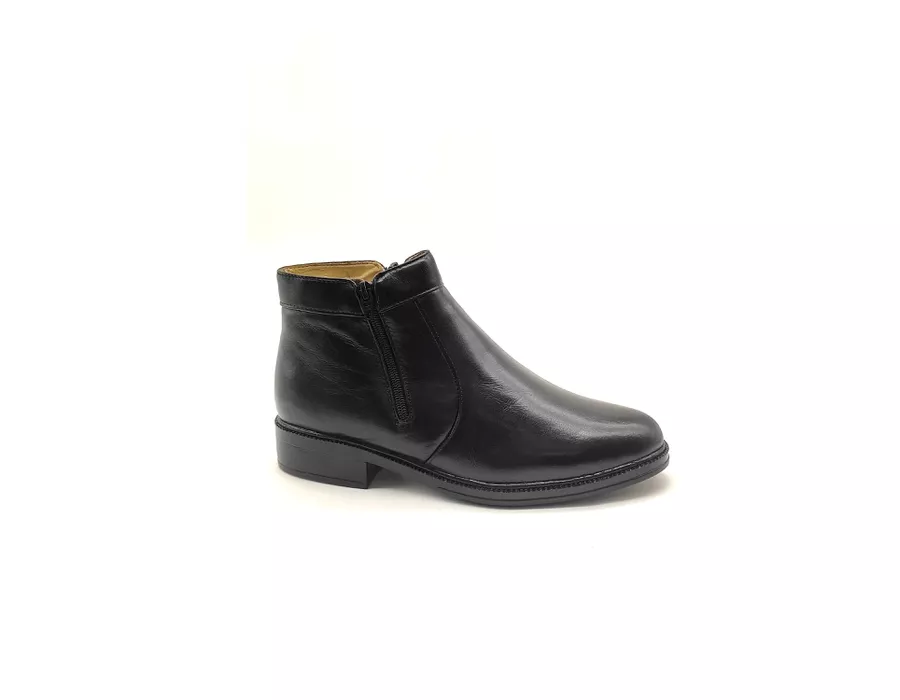 Botina Masculina Preta Couro Pelica Zíper 577