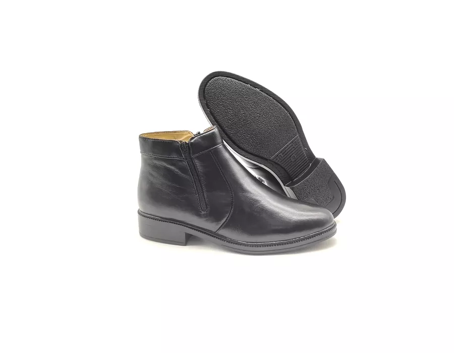Botina Masculina Preta Couro Pelica Zíper 577