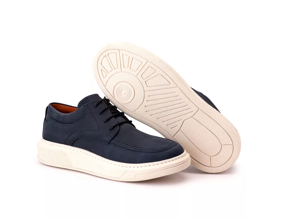 Sapato Comfort Ranster Masculino em Couro Rústico Azul | Ranster Comfort