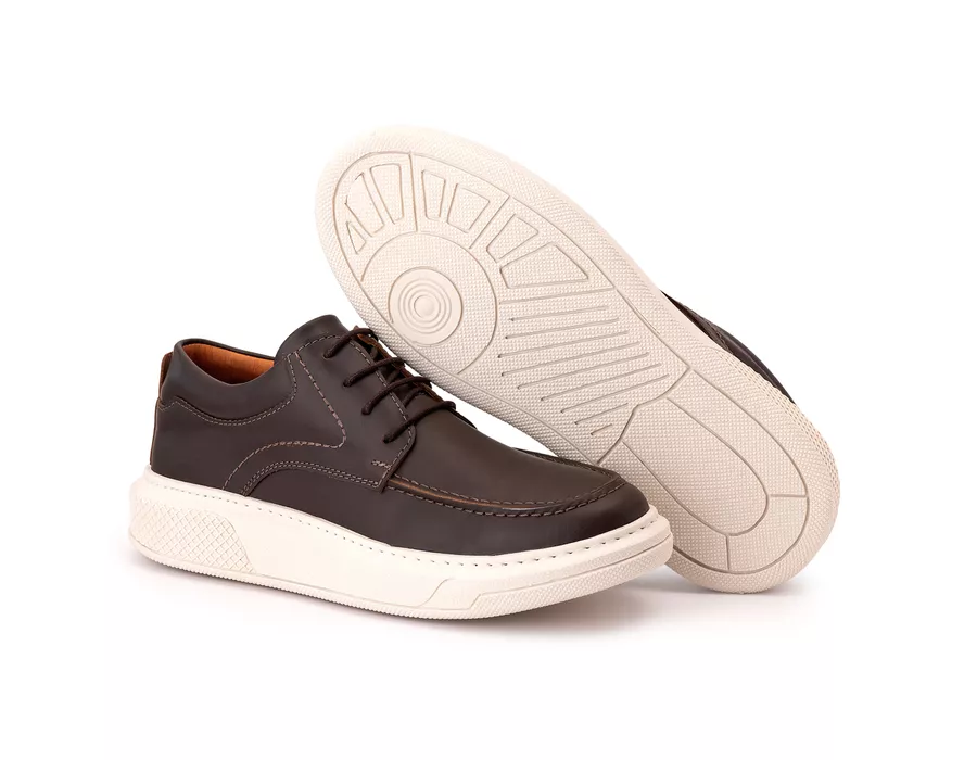 Sapato Comfort Ranster Masculino em Couro Rústico Café | Ranster Comfort