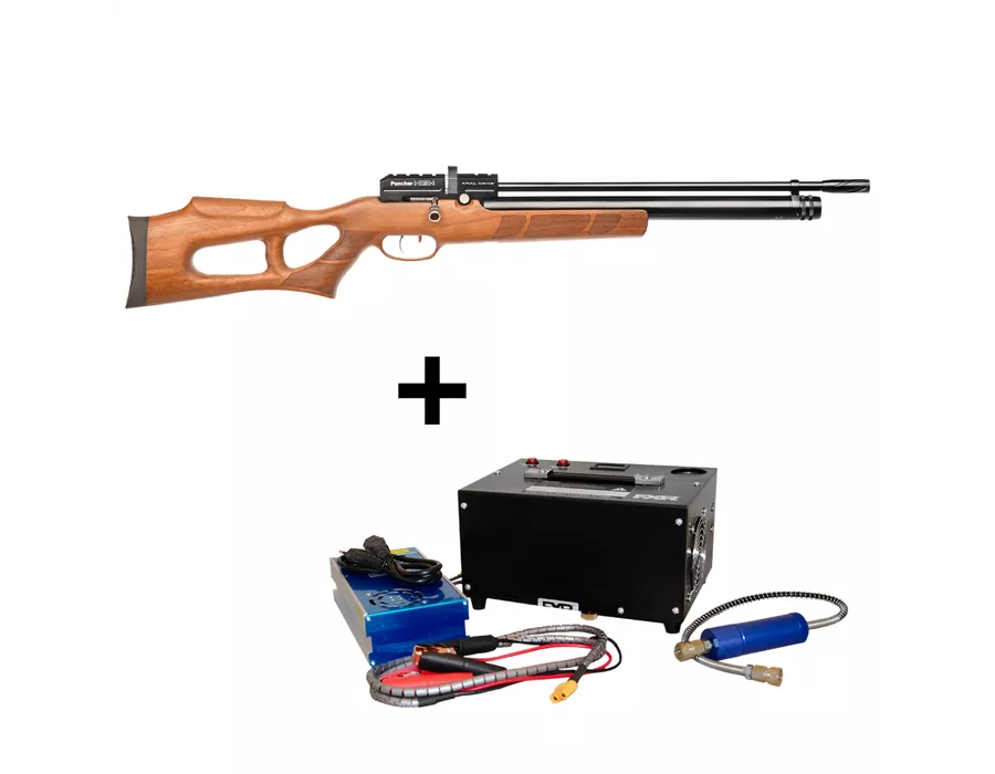 Carabina de Pressão PCP Puncher Nish Wood 5.5mm + Compressor Trivolt ...