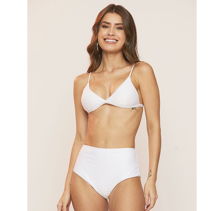 Biquini Hot Pant Cintura Alta Branco 299