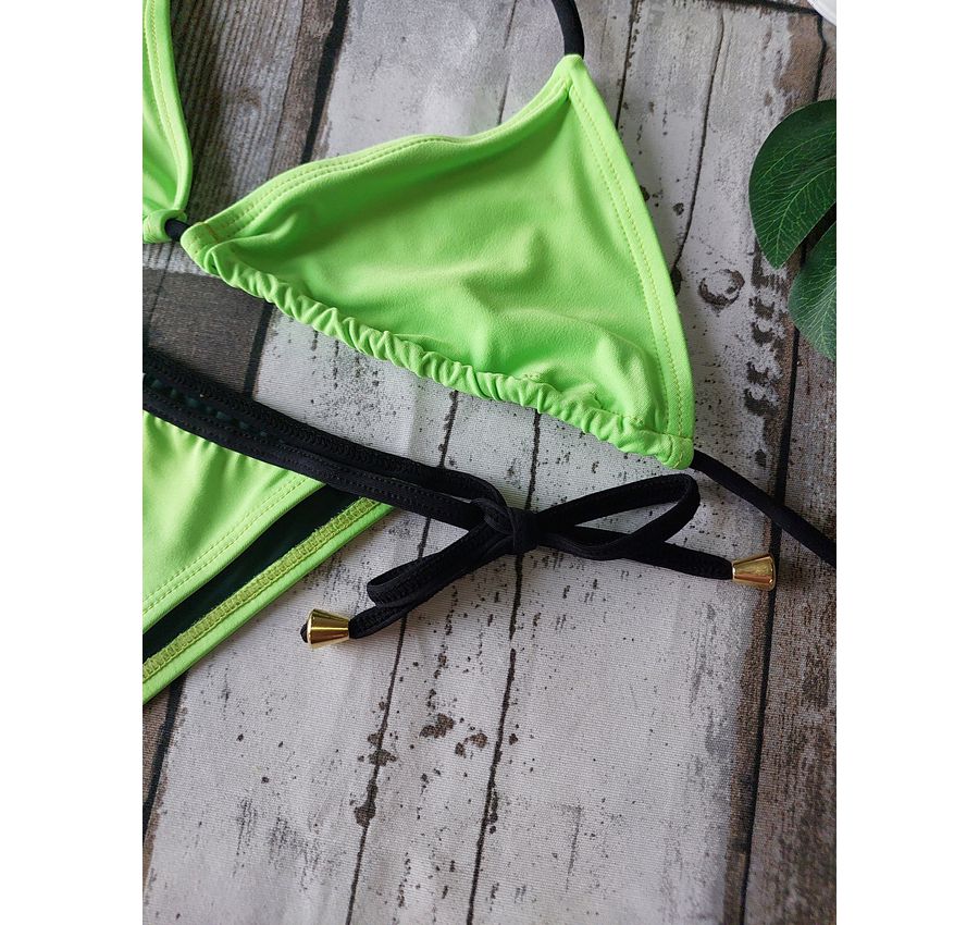 Biquini Cortininha Lacinho Verde Neon ref bs 476
