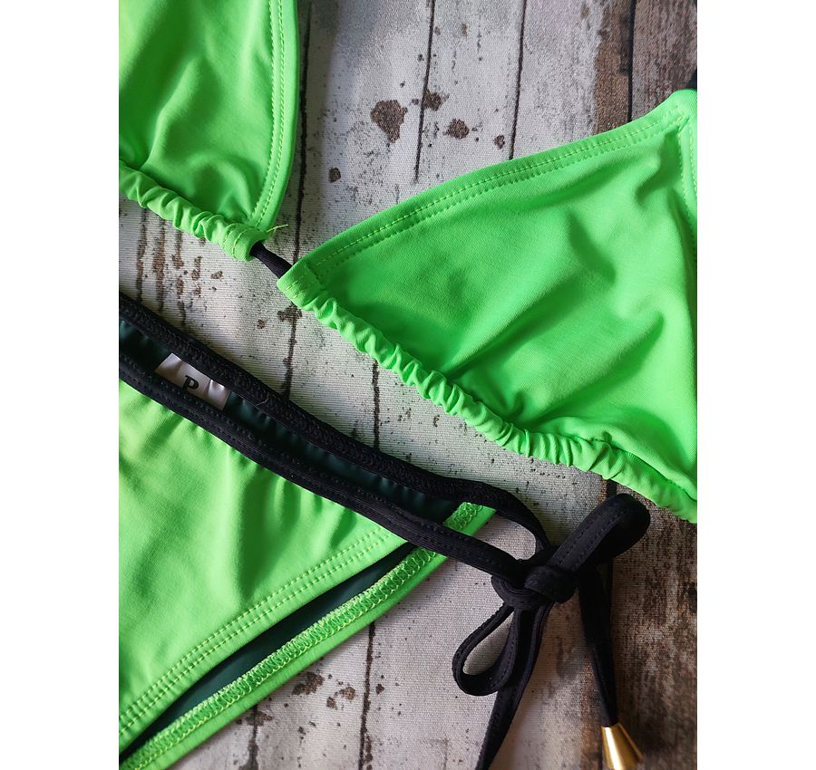 Biquini Cortininha Lacinho Verde ref bs 477