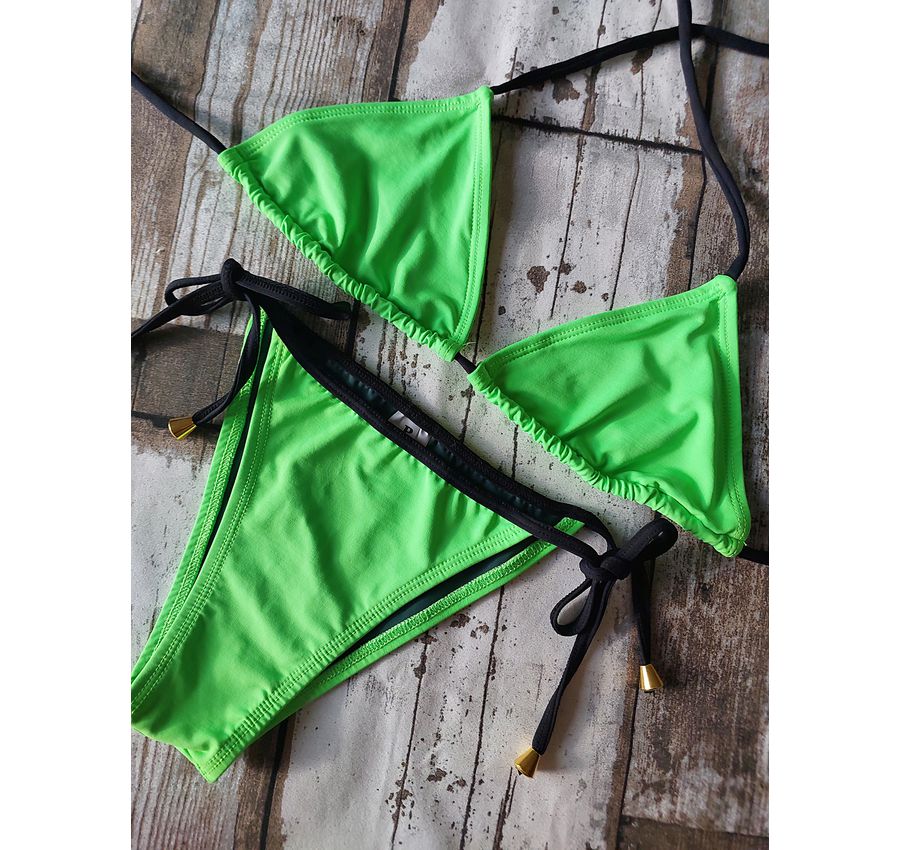 Biquini Cortininha Lacinho Verde ref bs 477