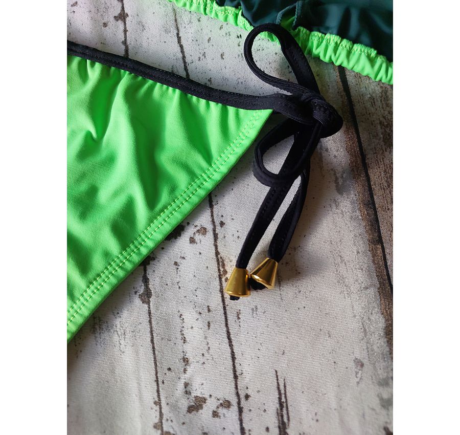 Biquini Cortininha Lacinho Verde ref bs 477