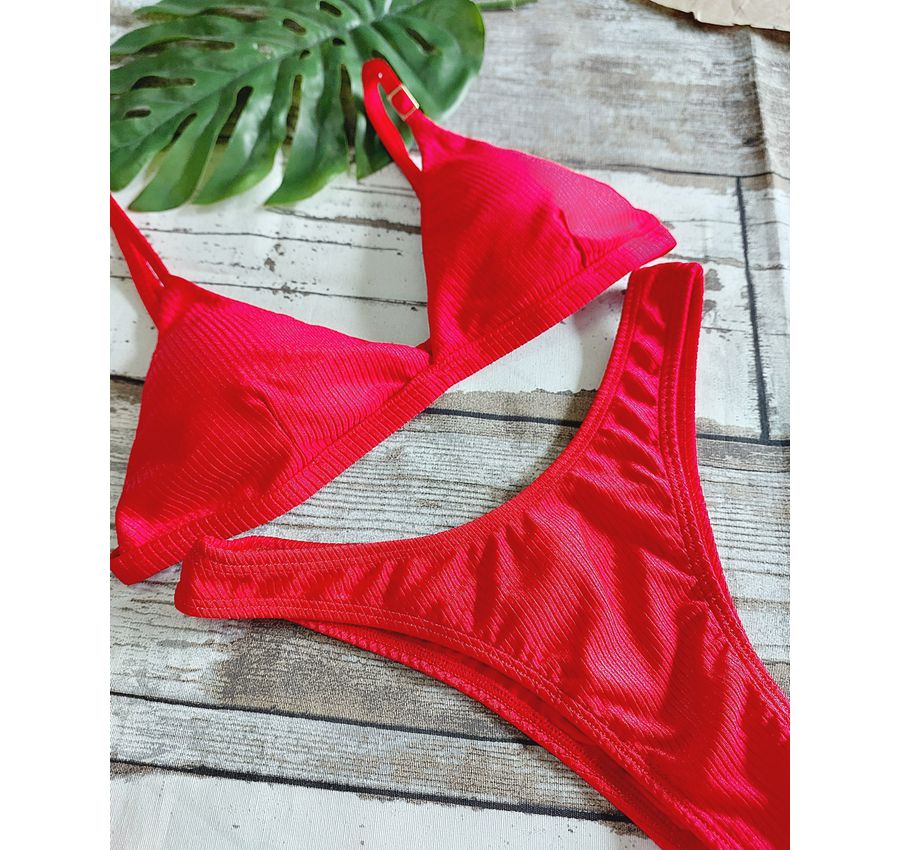 Biquini Asa Delta Vermelho Canelado 487