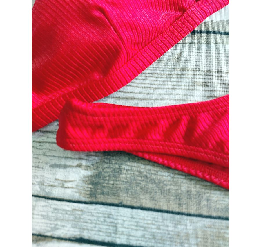 Biquini Asa Delta Vermelho Canelado 487