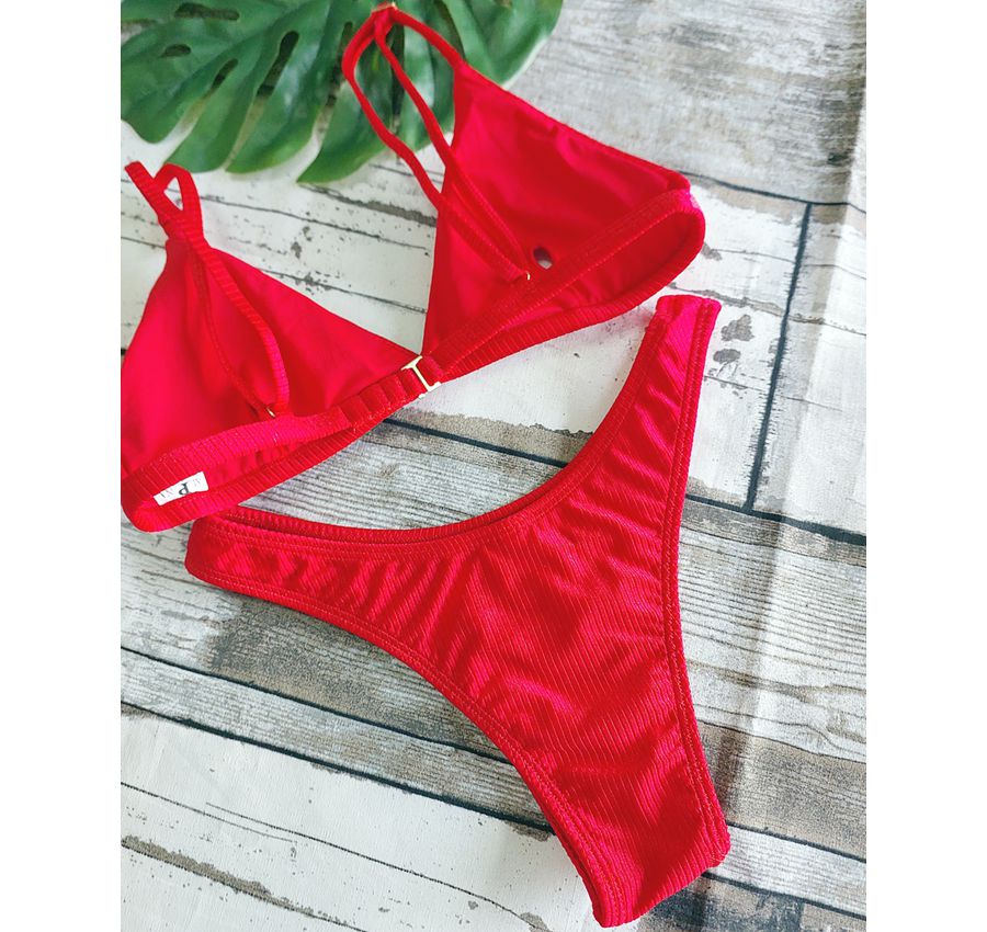 Biquini Asa Delta Vermelho Canelado 487