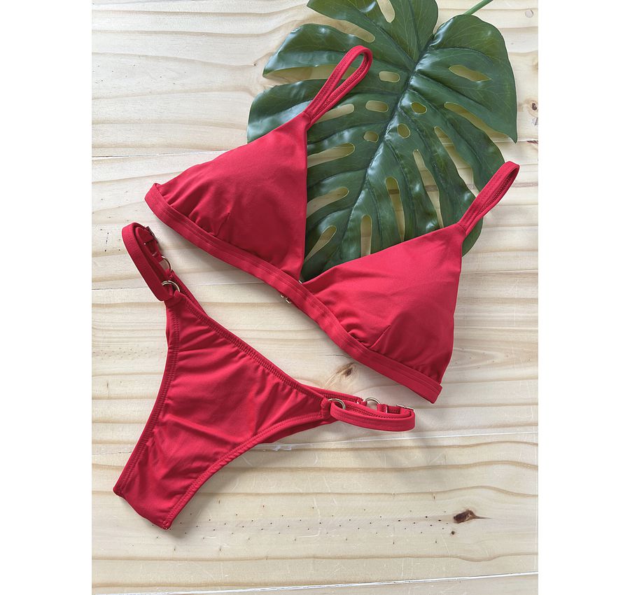 Biquini Fio Dental com Top Fixo Vermelho 568