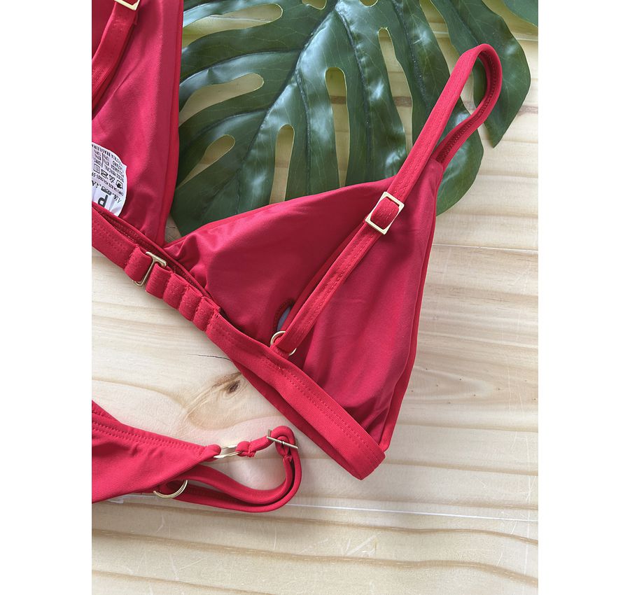 Biquini Fio Dental com Top Fixo Vermelho 568