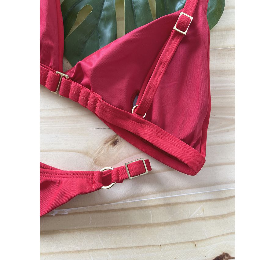 Biquini Fio Dental com Top Fixo Vermelho 568