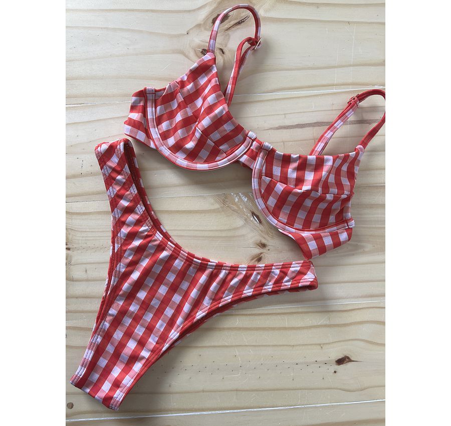 Biquini Arco Vichy Vermelho 593