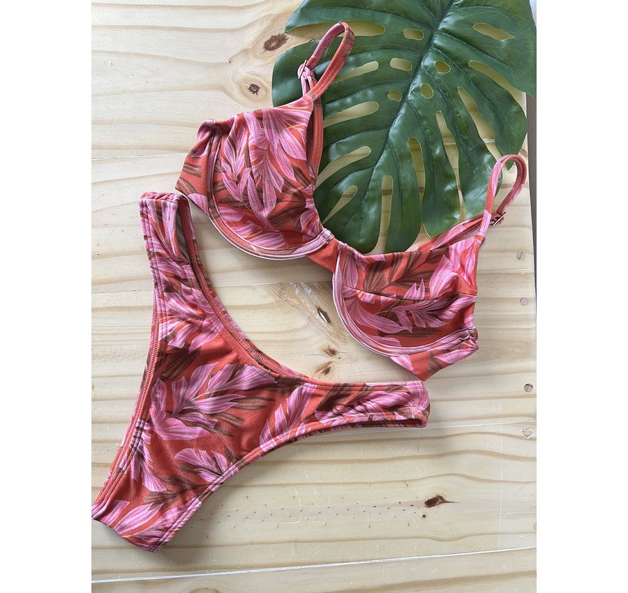 Biquini Arco Floral Vermelho 594