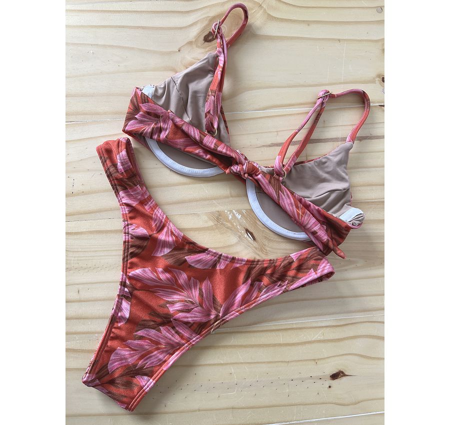 Biquini Arco Floral Vermelho 594
