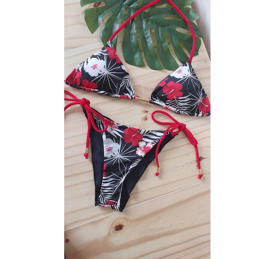 Biquini Ripple Floral Vermelho 595