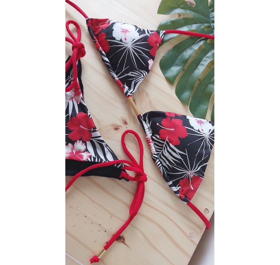 Biquini Ripple Floral Vermelho 595