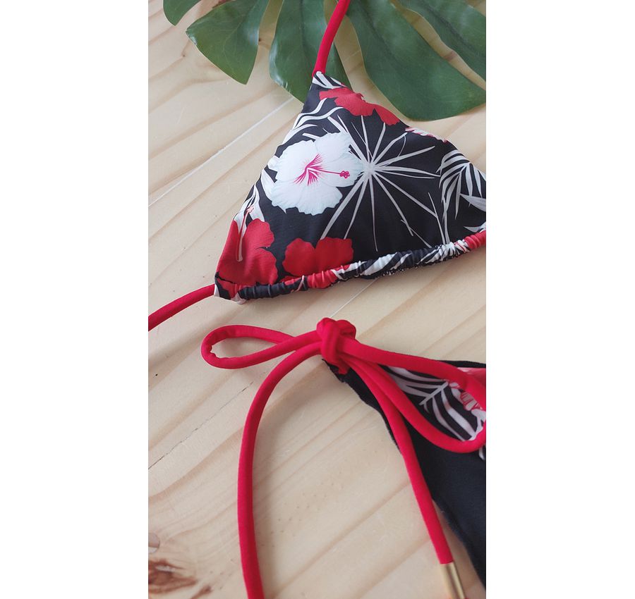 Biquini Ripple Floral Vermelho 595