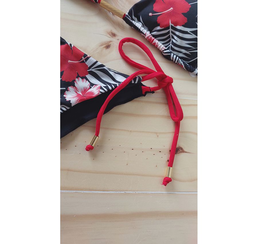 Biquini Ripple Floral Vermelho 595