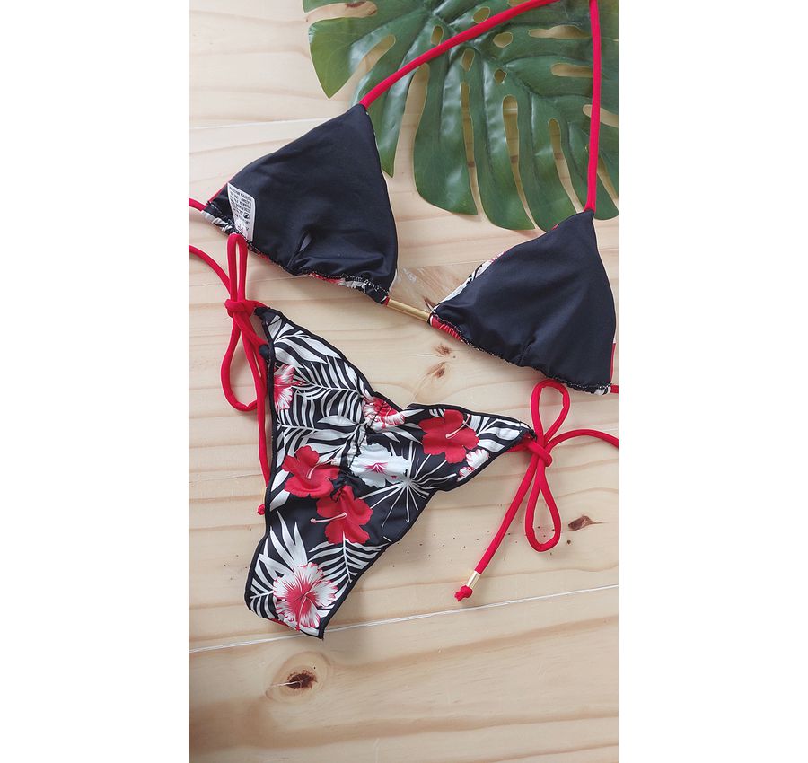 Biquini Ripple Floral Vermelho 595