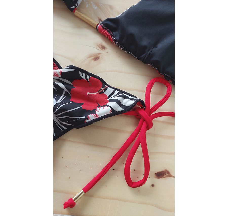 Biquini Ripple Floral Vermelho 595