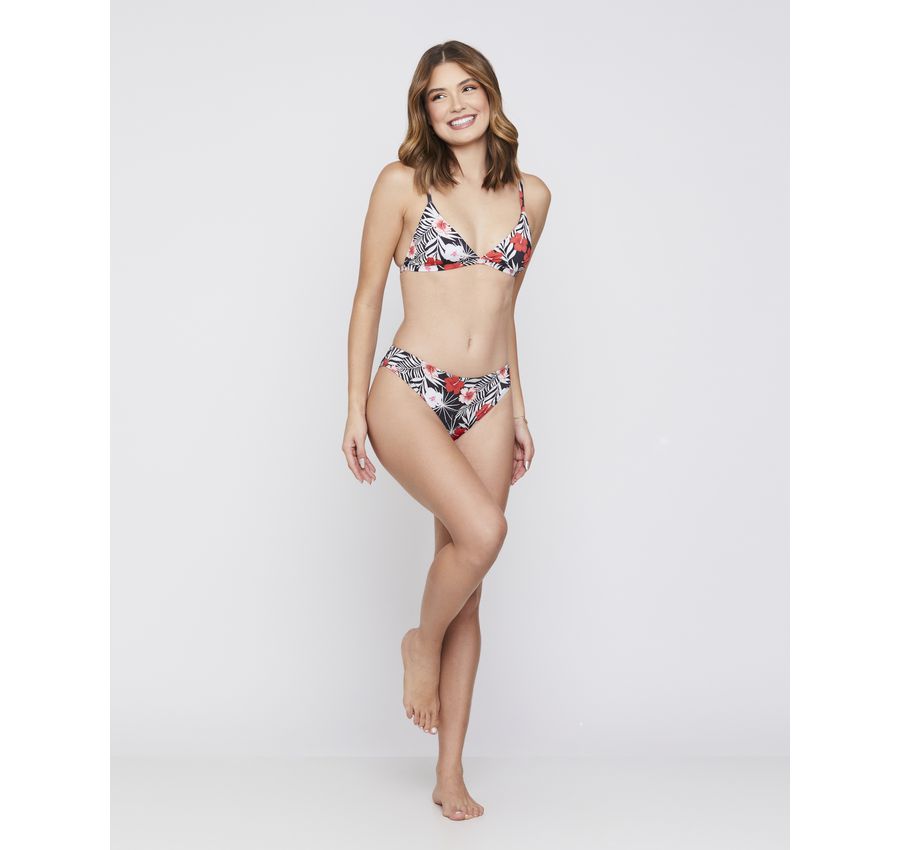 Biquini Clássico ( Cós Médio ) Floral Vermelho 732