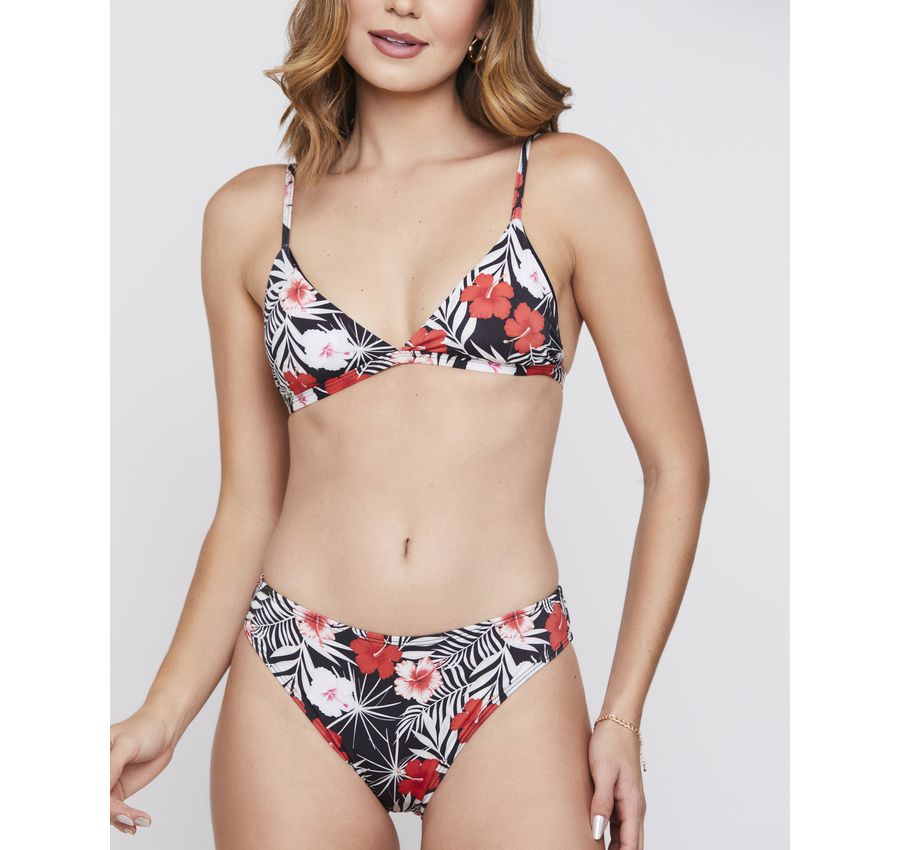 Biquini Clássico ( Cós Médio ) Floral Vermelho 732