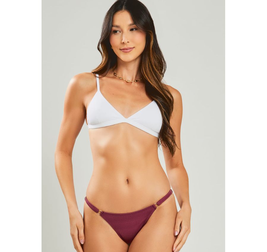 Biquini Fio Composé Branco e Roxo 740
