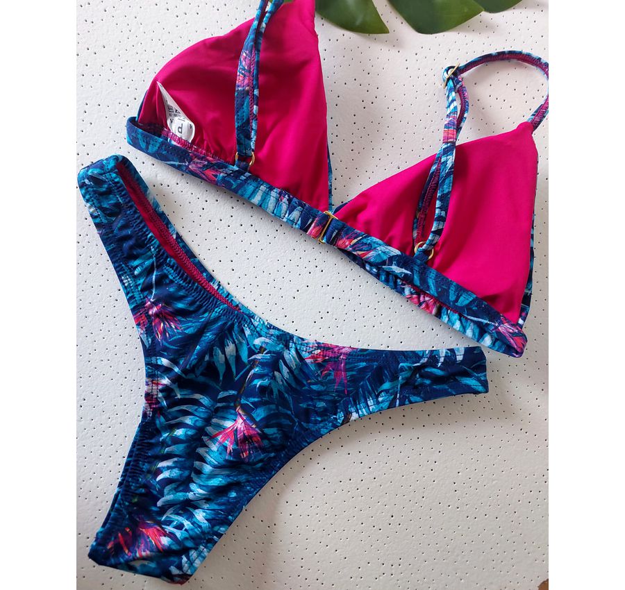 Biquini Asa Delta Monstera Azul 776
