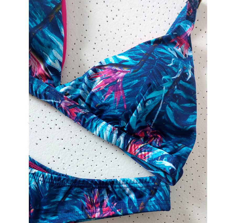 Biquini Asa Delta Monstera Azul 776