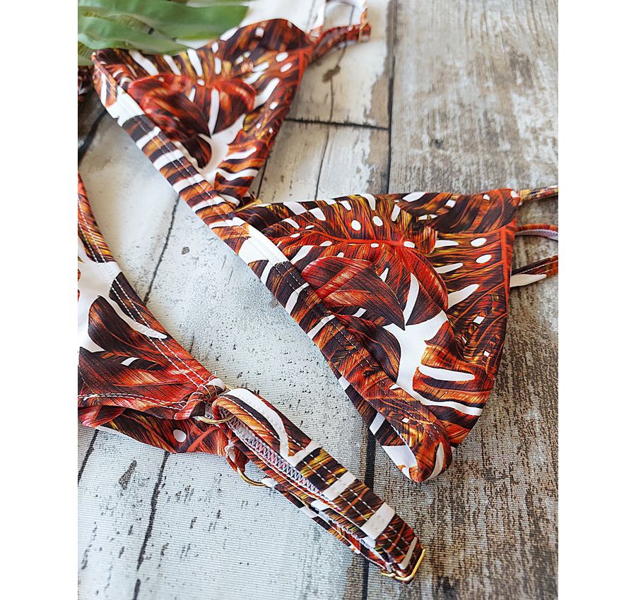 Biquini Fio Duplo Monstera Laranja 337